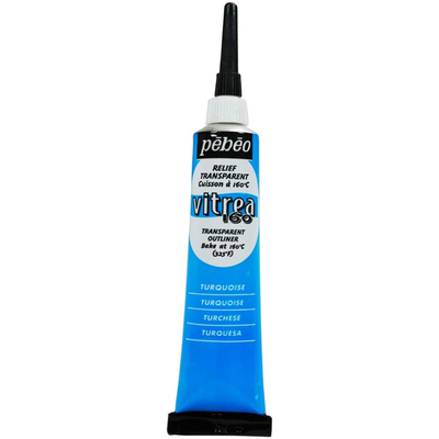 Pebeo Vitrea 160 Turquoise Glass Paint Outliner - 114063