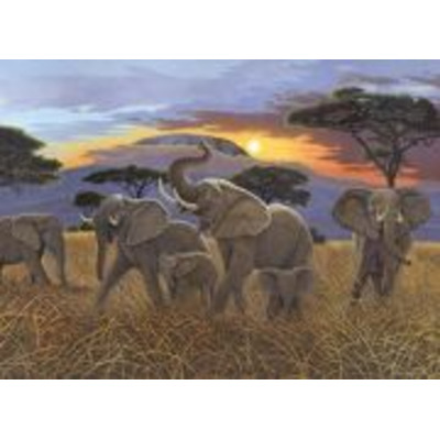 A3 Large Painting By Numbers Kit - Sunset Kilimanjaro Mountain Pjl21