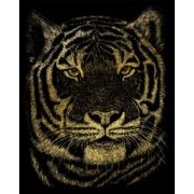 Bengal Tiger Gold Foil Regular Size Engraving Art Scraperfoil