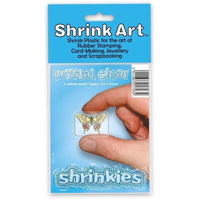 Pack of 6 Sheets Small Crystal Clear Shrinkie Sheets WZ603