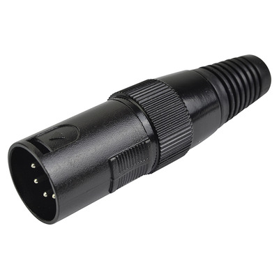 XLR DMX Connector Male 5 pin Black