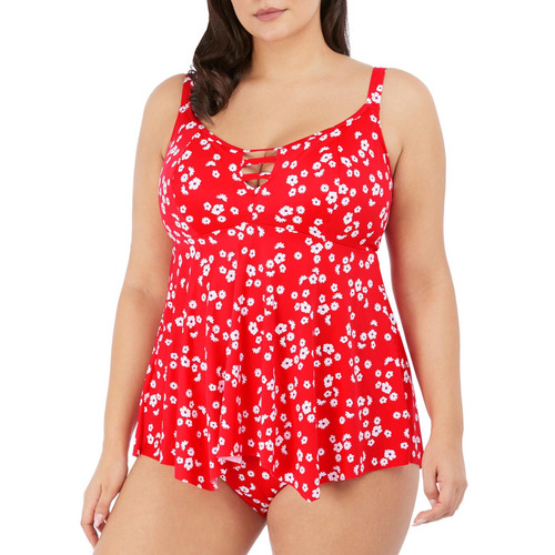 Elomi Plain Sailing Moulded Tankini Top - Red Floral