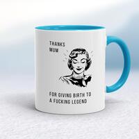 Thanks Mum Mug – White/Light Blue, 10oz