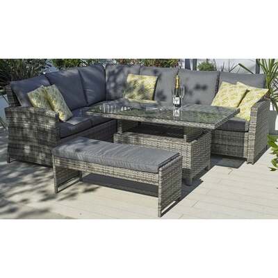 Bracken Outdoors Albany Corner Sofa Set with Rectangular Adjustable Table