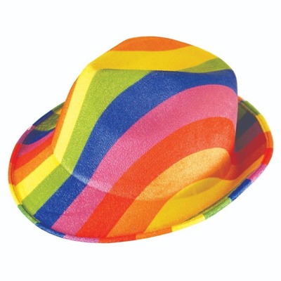Unisex Adult Rainbow Trilby Gay Party Pride Hats - 5