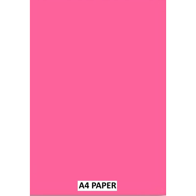 A4 Fluorescent Pink Paper 80gsm Ream of 500 sheets