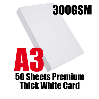 Pack Of 50 Sheets of A3 Size Smooth White Card