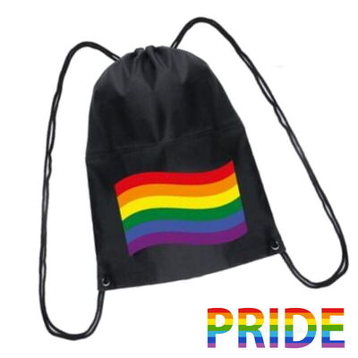 Gay Pride LGBT Rainbow Flag Drawstring Bag