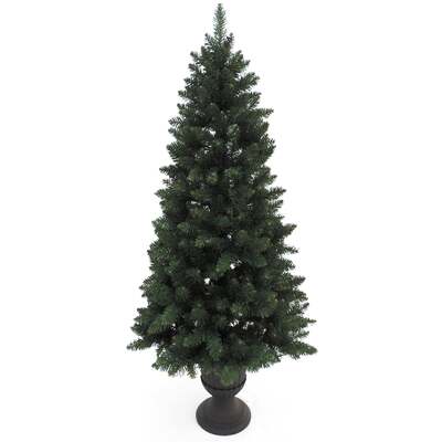 4ft - 5ft Potted Belgravia Spruce PE Artificial Christmas Tree, 4ft