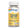 Image of Solaray Vitamin D3 + K2 75ug 50ug 120's
