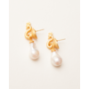 Mystical peacock and baroque pearl gold earrings at Carousel Jewels