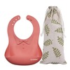 Image of Haakaa Silicone Baby Bib (Colour: Ruby)