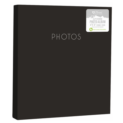 High Quality Slip-In Black Photograph Album Holds 200 6" X 4" Photo