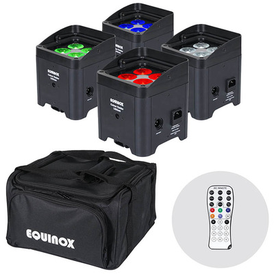 Equinox Colour Raider LED Uplighter Pack with Re-Chargeable Battery - Black