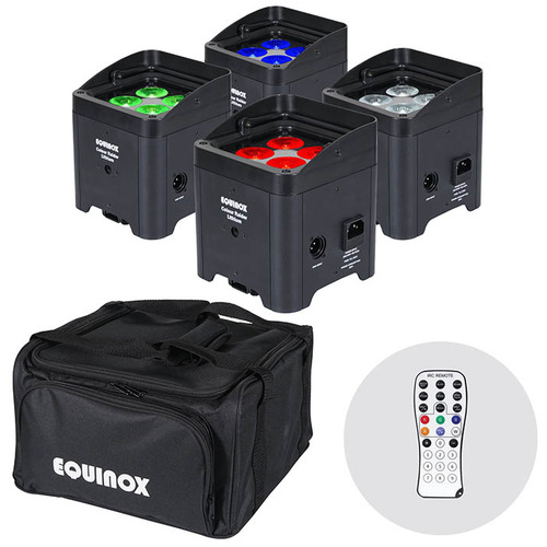 Equinox Colour Raider LED Uplighter Pack with Re-Chargeable Battery - Black