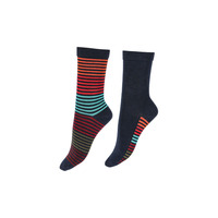 Image of Pretty Polly Bamboo Socks 2-Pack Stripe Socks