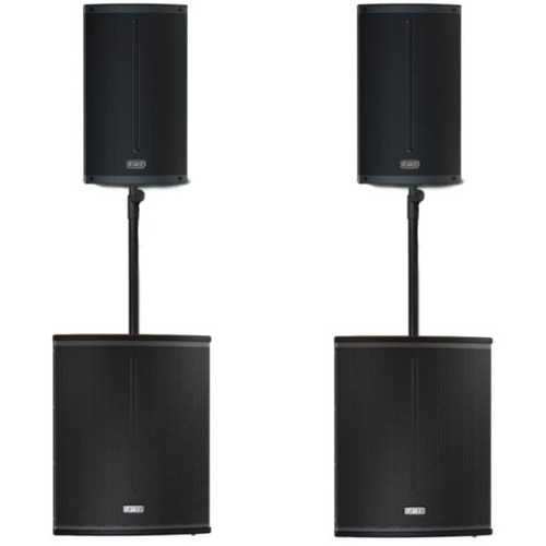 FBT X-Series Active System 5400W XLITE12A x2, X-SUB 118SA x2, Padded Bags and Poles