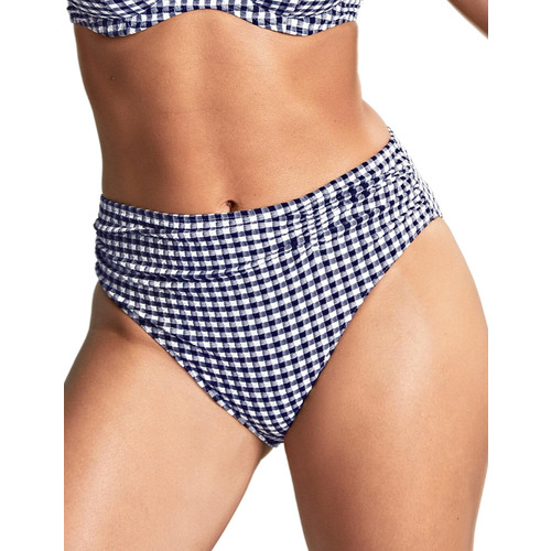 Panache Midi Bikini Brief - Navy Gingham