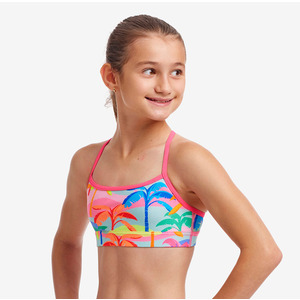 Funkita Girls Poka Palm Crop Top