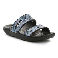 Image of Crocs Womens Classic Tie Dye Graphic Sandals - Blue