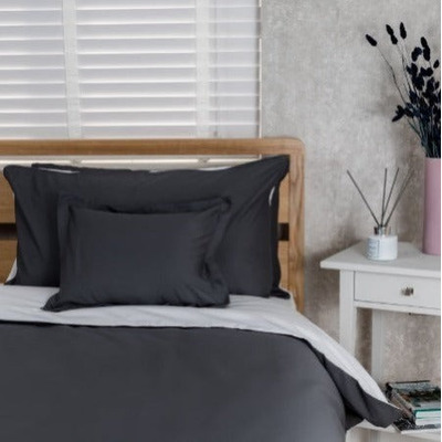 4.5 Tog Duvet 100% Cotton Grey Duvet Cover Set & Pillow