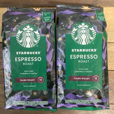 900g Starbucks Espresso Dark Roast Coffee Beans (2x450g)