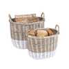 Image of Set Of Two Two Toned Wicker Log Baskets