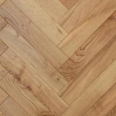 Lusso Genoa Natural Brushed and Lacquered Rustic Herringbone Solid Oak Flooring – Lusso