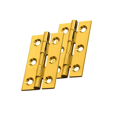 Carlisle Brass Fingertip Cabinet Hinges (50mm x 28mm OR 64mm x 35mm), Polished Brass - FTD800 (sold in pairs) POLISHED BRASS - 64mm x 35mm