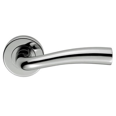 Carlisle Brass Serozzetta Cinco Door Handles On Round Rose, Polished Chrome - SZC050CP (sold in pairs) POLISHED CHROME