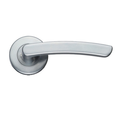 Zoo Hardware Stanza Santiago Contract Lever On Round Rose, Satin Chrome - ZCZ020SC (sold in pairs) SATIN CHROME