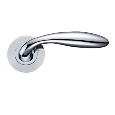 Zoo Hardware Stanza Verona Lever On Round Rose, Polished Chrome - ZPZ060CP (sold in pairs) POLISHED CHROME