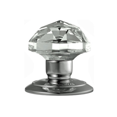 Carlisle Brass Facetted Glass Mortice Door Knobs, Polished Chrome - GK001/CP (sold in pairs) POLISHED CHROME