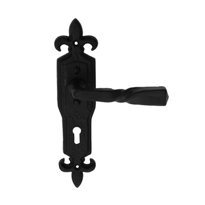 Carlisle Brass Ludlow Foundries Barley Twist Door Handles On Gothic Backplate, Black Antique - LF5113 (sold in pairs) BATHROOM