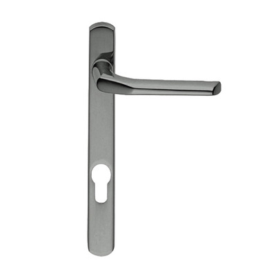 Carlisle Brass Straight Narrow Plate, 92mm C/C, Euro Lock, Polished Chrome Door Handles - M86NPCP (sold in pairs) 92MM - LOCK CENTRE TO SPINDLE CENTRE **SPECIAL 4-6 WEEKS***