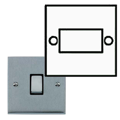 M Marcus Electrical Victorian Raised Plate Fan Isolating Switches, Satin Chrome Finish, Black Or White Inset Trims - R03.8990 SATIN CHROME - BLACK INSET TRIM