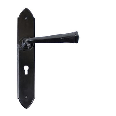 From The Anvil Gothic Door Handles (248mm x 44mm), Black - 33276 (sold in pairs) BATHROOM