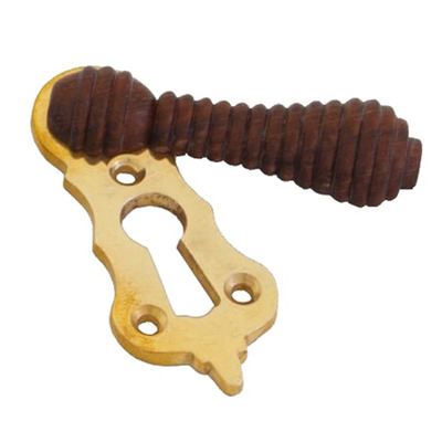 From The Anvil Beehive Standard Profile Escutcheon & Cover, Polished Brass & Rosewood - 83555 POLISHED BRASS & ROSEWOOD