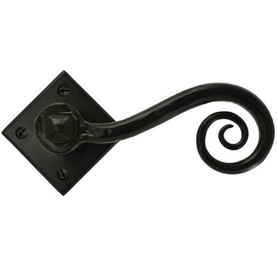 From The Anvil Monkeytail Unsprung Door Handles On Diamond Rosette, Black - 33235 (sold in pairs) BLACK