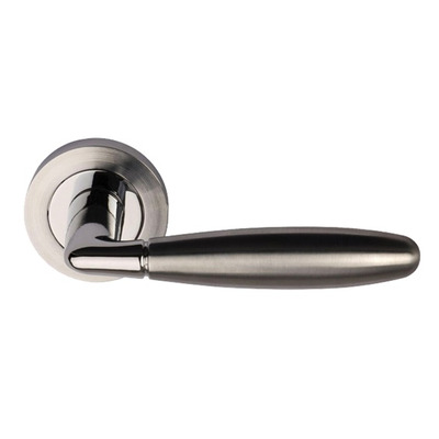 Excel Phoenix Dual Finish Polished Chrome & Satin Chrome Door Handles - 3590PCSC (sold in pairs) DUAL FINISH - SATIN CHROME & POLISHED CHROME DUAL FINISH
