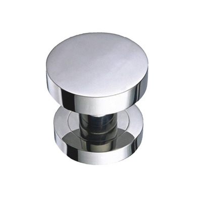 Hafele HL18 Round Fixed Knob (54mm Diameter), Grade 304 Polished OR Satin Stainless Steel - 903.70.042 (Sold in SINGLES) POLISHED STAINLESS STEEL *Please order 2 if required for both sides of door*