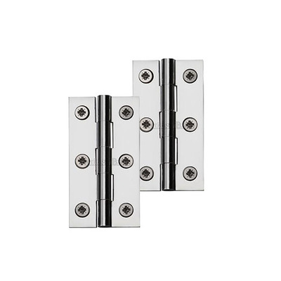 Heritage Brass Extruded Brass Cabinet Hinges (Various Sizes), Polished Chrome - HG99-110-PC (sold in pairs) POLISHED CHROME - 1" x 3/4"