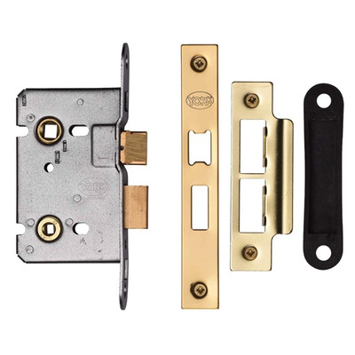 Heritage Brass 2.5 Inch Or 3 Inch Bathroom Locks (Bolt Through), Polished Brass - YKABL-PB 64MM (2.5 INCH) POLISHED BRASS