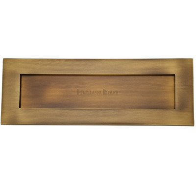 Heritage Brass Letter Plate (Various Sizes), Antique Brass - V850 203-AT  (A) LETTER PLATE 8 x 3" ANTIQUE BRASS