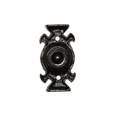 Kirkpatrick Black Antique Malleable Iron Bell Push - AB1753 BLACK ANTIQUE FINISH