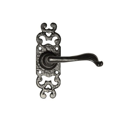 Kirkpatrick Black Antique Malleable Iron Lever Handle - AB2494 (sold in pairs) LOCK (WITH KEYHOLE)
