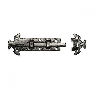 Kirkpatrick Black Antique Malleable Iron Straight Door Bolt (152mm OR 222mm) - AB903 (A) BLACK ANTIQUE - 6"