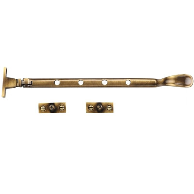 Heritage Brass Spoon Pattern Traditional Casement Stay (8", 10" OR 12"), Antique Brass - V990-AT ANTIQUE BRASS - 203mm (8")