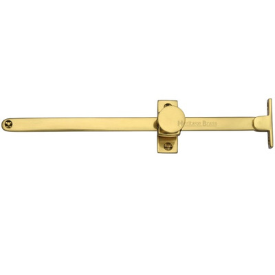 Heritage Brass Sliding Design Casement Stay (10" - 254mm), Polished Brass - V991-PB POLISHED BRASS - 254mm (10")
