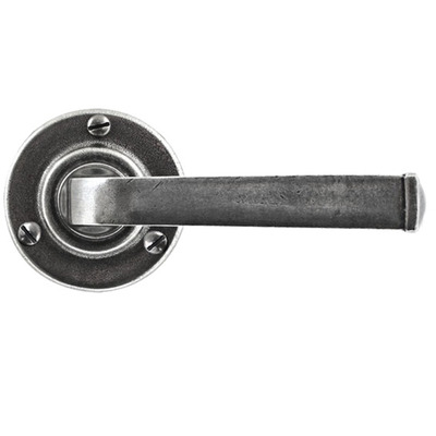 Finesse Allendale Door Handles On Round Rose - Pewter - FD010 (sold in pairs) SOLID PEWTER (Please allow 1-3 weeks for delivery)